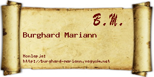 Burghard Mariann névjegykártya