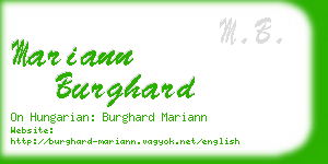 mariann burghard business card